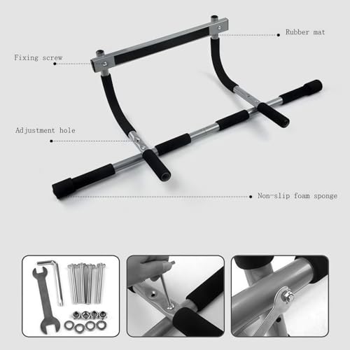 Doorway Pull Up Bar | Heavy-Duty Steel Multi-Function Fitness Chin Up Bar, Max Limit 330 lbs, Fits Standard Door Frames, No-Drill Design for Home Strength Training, Pull-ups and Push-ups
