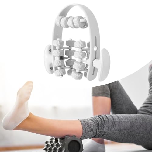 Leg Roller for Muscle Recovery and Deep Tissue Relief for Indoor Yoga and Fitness, White - color: White