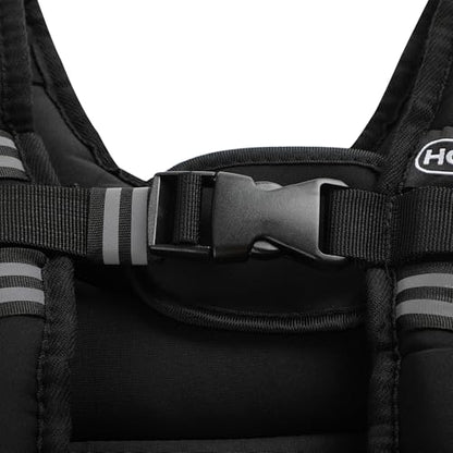 Weighted Vest for Running with Reflective Stripes and Adjustable Straps for Men & Women Fitness, Workout, Training, and Weight Loss, Black