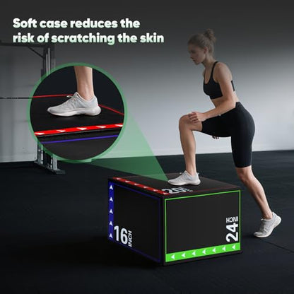 3-in-1 Plyometric Box Set (12/16/20/24/30") - High-Density EPE & Compressed Foam Jump Box for Home Gym, HIIT & CrossFit - Non-Slip Box Jumps, Step-Ups, Squats, Hip Thrusts - size: 16'' x 20'' x 24''（EPE Foam）