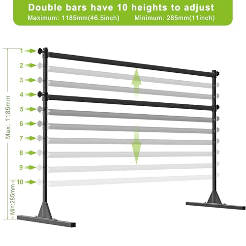 SELEWARE Height Adjustable Ballet Barre Freestanding Ballet Bar Heavy Duty Dance Bar Support Barre Movements Body Stretch Pull-ups, Sturdy Construction Never Fall Apart, Anti-Slip
