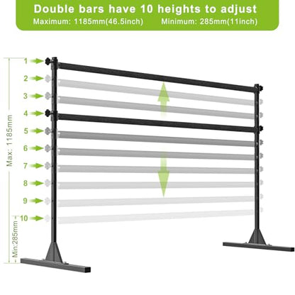 SELEWARE Height Adjustable Ballet Barre Freestanding Ballet Bar Heavy Duty Dance Bar Support Barre Movements Body Stretch Pull-ups, Sturdy Construction Never Fall Apart, Anti-Slip