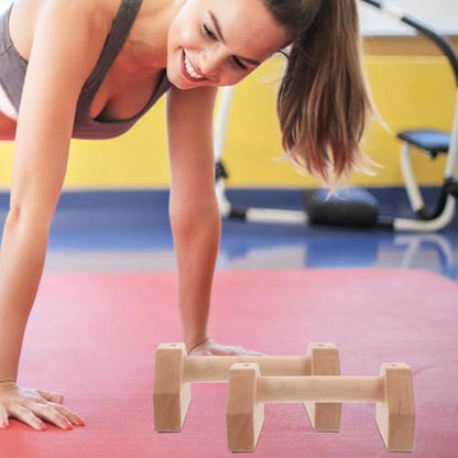 Wooden Push Up Bars Pair Beechwood 25Cm Strength Training Pushup Stands for Men and Women Home Gym Exercise Equipment for Indoor and Outdoor Use