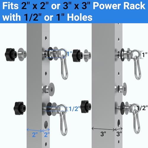 Heavy-Duty Power Rack Attachments, Quick-Install Home Gym Accessories for 2x2, 2x3 & 3x3 Power Racks, Fits 1/2" & 1" Holes - color: Rack-Mounted Olympic Barbell Holder