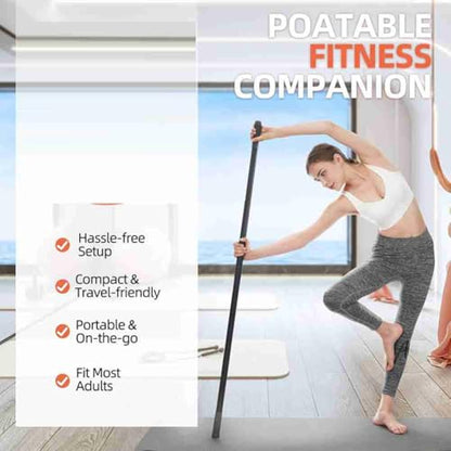 Yoga Stick 5 Ft Sturdy Steel Adjustable Stretching Stick for Mobility, Flexibility and Balance Versatile Exercise Stick
