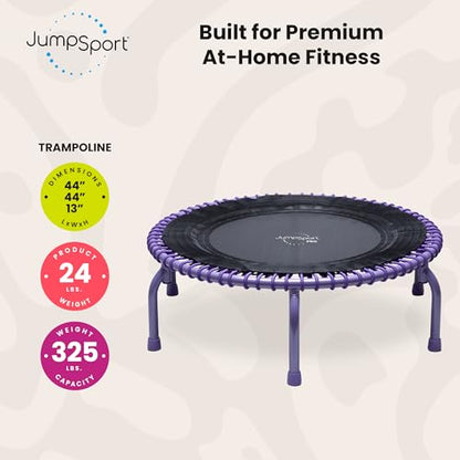 JumpSport 44" PRO Fitness Trampoline, Model 550 Exercise Rebounder, Purple