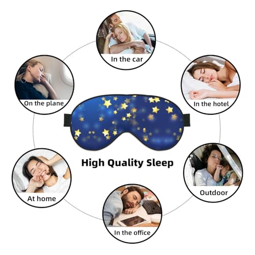 Gold Glamour Stars Sleep Mask Eye Mask with Adjustable Strap Eye Sleep Shade Cover Blocks Light for Women Men Airplane Travel Nap - color: Gold Glamour Stars