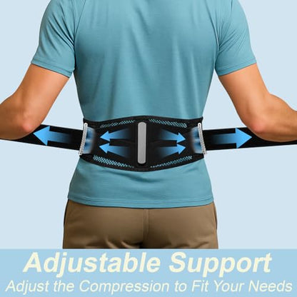 cybryeh Thin & Lightweight Back Brace for Lower Back Pain Relief – Slim, Breathable Back Support Brace for Sciatica, Herniated Disc – Adjustable Lumbar Support Belt for Men & Women, All Day Comfort - size: XS/S(Waist:26''-31.5'')