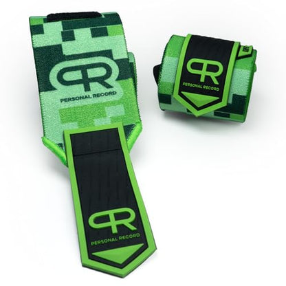 Heavy Duty Premium Wrist Wraps, More Elasticity, Reinforced Stitching, Extra Wide Strap, Strong Thumb Loop, Larry Wheels Weightlifting Wraps - color: Digital Neon
