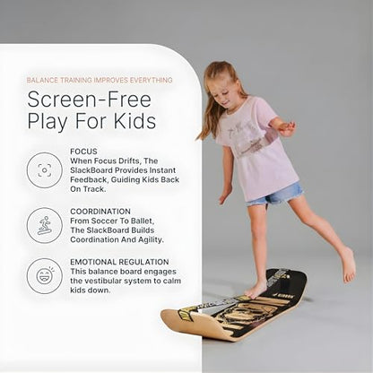 GIBBON SlackBoard, Balance Board Kids & Adults, Slackline Balance Trainer - color: Caesar Plus with Stand