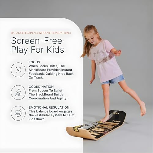 GIBBON SlackBoard, Balance Board Kids & Adults, Slackline Balance Trainer - color: Caesar Plus with Stand