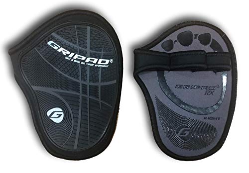 Gripad RX Lifting Grips | The Most Durable Grip Pads Yet | The Alternative to Weight Lifting Gloves, Gym Workouts, WOD, Weightlifting | Neoprene Hand Grips | Flexible Rubber Palm - color: Grey