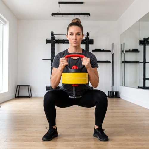 YARNOW Adjustable Kettlebell Handle with Stable Base, Kettle Bell Grip for Dumbbells, Converter for Strength Training Home Gym Weights Set, Ergonomic Gear