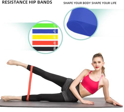 Sweat&Co Resistance Loop Exercise Bands/Pilates Flexbands (Set of 5 Resistance Bands) with Carry Bag by Bargains&Co