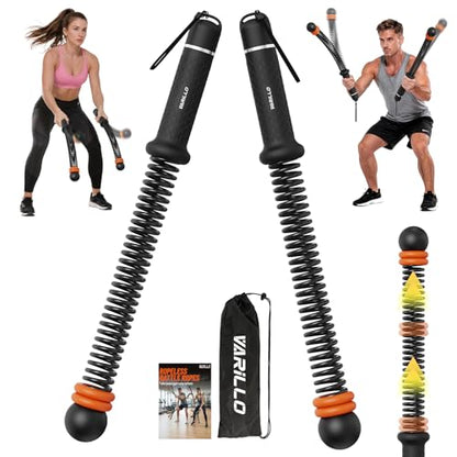 Ropeless Battle Ropes for Home Gym, Portable Cordless Weighted Battle Rope - size: Adjustable Black