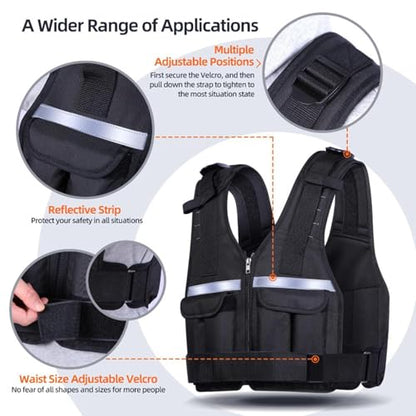 Weighted Vest Body Weight Vest Weight 2 to 18 lb Adjustable for Women Men for Climbing Building Walking Cardio