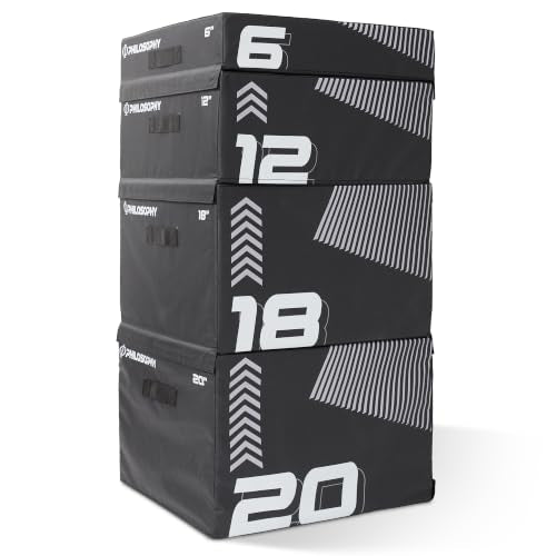 Philosophy Gym Soft Foam Plyo Box, Stackable Plyometric Jump Box for Home Gym, HIIT, Jumps, Step-Ups, Agility and Strength Training