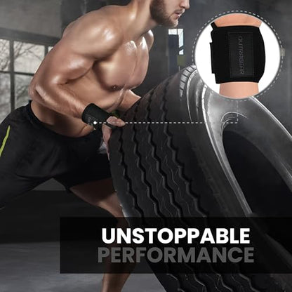 18" OG-Grade Wrist Wraps for Weightlifting – Heavy Duty Wrist Support with Thumb Loop & Lockdown Strap – Wrist Straps for Powerlifting, Bench Press & Gym Training - color: Stealth Black