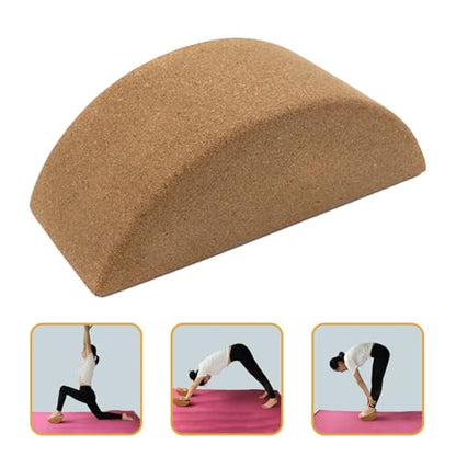 MAGICLULU Yoga Balance Blocks Set, Cork Material, Non-slip Semi-cylindrical Design for Core Muscle Training and Stability, Sturdy Yoga Equipment for Pilates and Fitness Exercises