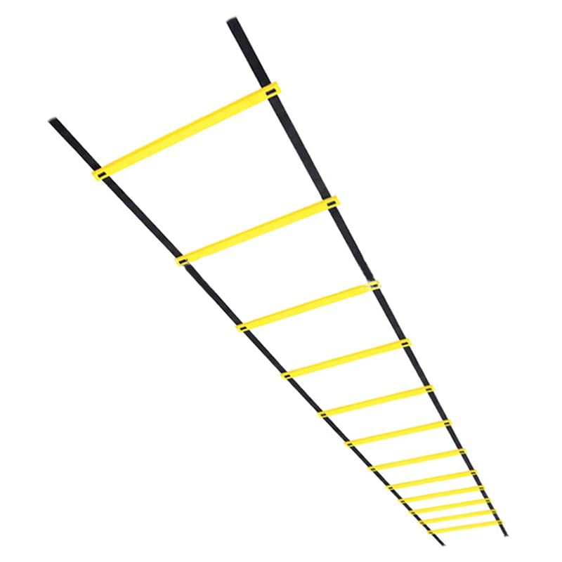Speed Training Ladder Durable Nylon Footwork Ladder for Football Sports Agility Training, Adjustable for Indoor Outdoor Use, Yellow - 20.5x1.6in, 12 Sign Discs
