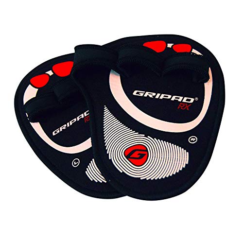 Gripad RX Lifting Grips | The Most Durable Grip Pads Yet | The Alternative to Weight Lifting Gloves, Gym Workouts, WOD, Weightlifting | Neoprene Hand Grips | Flexible Rubber Palm - color: Black / Red