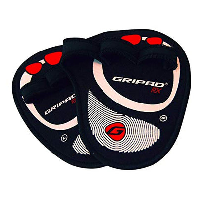 Gripad RX Lifting Grips | The Most Durable Grip Pads Yet | The Alternative to Weight Lifting Gloves, Gym Workouts, WOD, Weightlifting | Neoprene Hand Grips | Flexible Rubber Palm - color: Black / Red