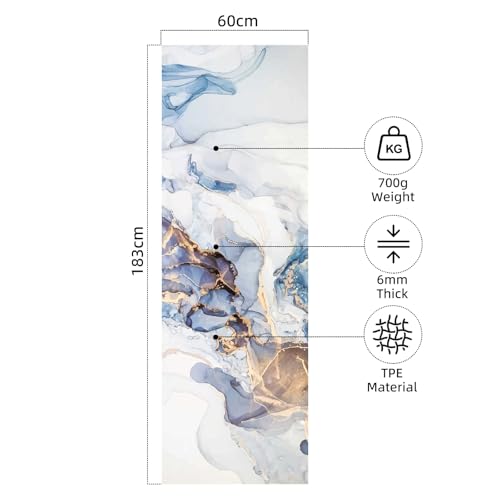 FOLAI Extra Thick Yoga Mat 6mm，pilates mat thick - Non-Slip Exercise Mat for HIIT, Pilates & Home Workouts & Workout with Free Carry Strap - color: ink