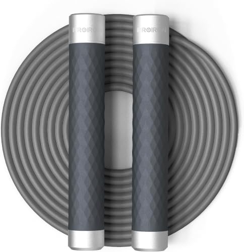 PROIRON Jump Rope Double Weighted Skipping Rope（1LB）360° Swivel Ball Bearings Tangle-Free Double Fat Burning with Aluminum Handle Heavy Jump Rope for Endurance Weight Lose Crossfit MMA Cardio & Workouts - color: black