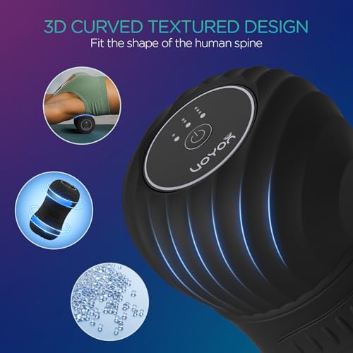 Vibrating Peanut Massage Ball Roller, Electric Double Lacrosse Massage Ball with 4 Intensities for Muscle Pain Relief, Rechargeable Deep Tissue Massage, Yoga Sports Fitness MB300 (Black) - color: Black