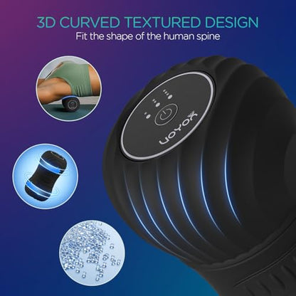 Vibrating Peanut Massage Ball Roller, Electric Double Lacrosse Massage Ball with 4 Intensities for Muscle Pain Relief, Rechargeable Deep Tissue Massage, Yoga Sports Fitness MB300 (Black) - color: Black