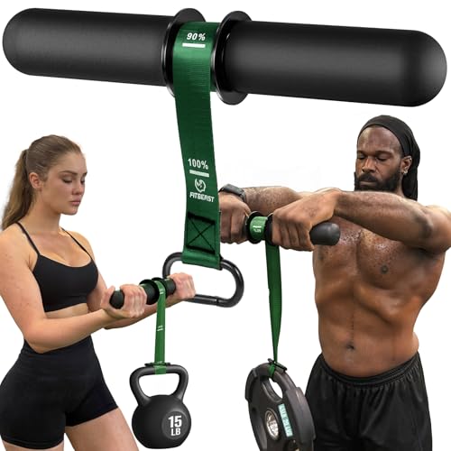 FitBeast Forearm Strengthener & Forearm Exerciser, Wrist Roller with Thicker Handle, Forearm Strength Trainer with Adjustable Strap - Ideal for Grip Strength, Muscle Building, Rehabilitation - color: Green