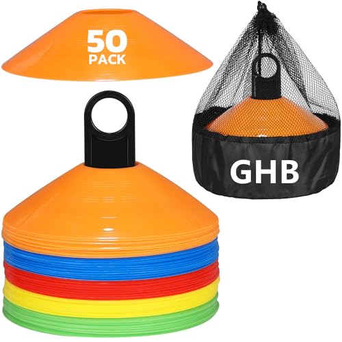 GHB Soccer Cones 25/50/100 Pack Disc Soccer Sport Cones - color: 50Pcs Multicolor