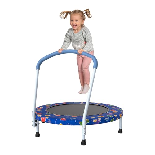 36" Mini Trampoline for Kids, Toddler Trampoline with Handle, Small Trampolines Indoor Outdoor Use, Kids Trampolines Indoor for Boys Girls Age 3-6