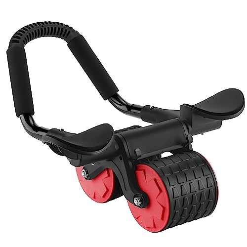 Uota Elbow Support Automatic Rebound Abdominal Wheel，Ab Roller for Abdominal Exercise Machine，Abs Workout Equipment，Dolly Core Strengthening Trainer Fitness Belly Training - color: Red