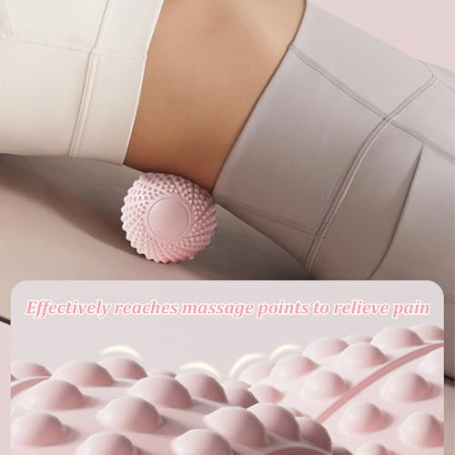Peanut Massage Ball for Deep Tissue, Trigger Point Therapy, Myofascial Release – Double Lacrosse Foam Roller for Back, Neck, Foot, Muscle Relief, Yoga & Physical Recovery (Pink) - color: Pink