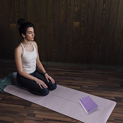 Yoga Blocks 2 Pack, Premium EVA Foam Blocks for Yoga, Pilates, Meditation, High Density Non-Slip Yoga Brick Foam Blocks, Yoga Accessories for Women, 9' 'x6' 'x3' '