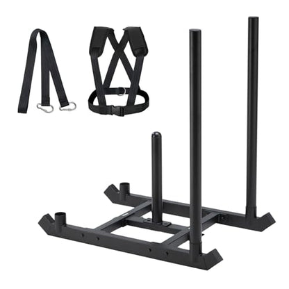 TE DEUM Weight Training Pull Sled, Fitness Strength Speed Training Sled, Steel Power Sled Workout Equipment for Athletic Exercise and Speed Improvement, Only Suitable for 2" Weight Plate