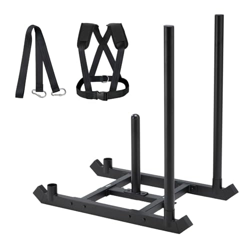 TE DEUM Weight Training Pull Sled, Fitness Strength Speed Training Sled, Steel Power Sled Workout Equipment for Athletic Exercise and Speed Improvement, Only Suitable for 2" Weight Plate