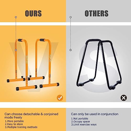 Dip Stands Bar Adjustable Parallel Bars Dip Station, Capacity Perfect for Home and Garage Gym Exercise Equipment Gymnastics(Color:Gray)