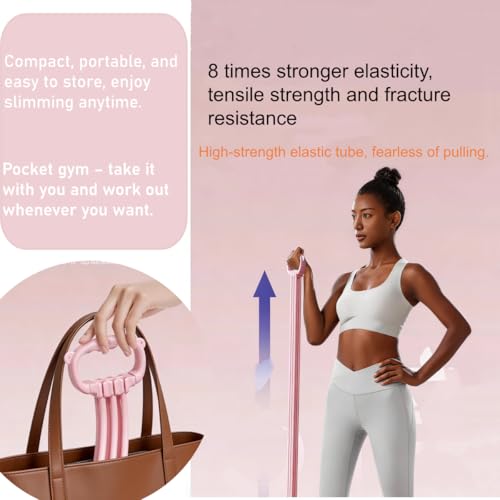 Tube Resistance Bands with Handles 8 Tube Adjustable Figure Bands Set, Keep Resistance Band Figure 8 for Women Men Adjustable Resistance Bands for Home Gym, Strength Training