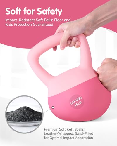 Soft Kettlebell - Cushioned Impact-Resistant Base and Anti-Slip - color: Pink