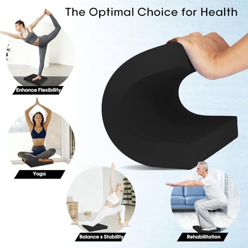 Exercise Balance Pad，Balance Foam Mat for Physical Therapy Equipment & Strength Stability Training, Slip Resistant Foam Mat for Yoga, Pilates, Meditation，Gardening knee pads - color: black