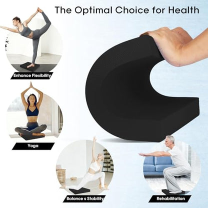Exercise Balance Pad，Balance Foam Mat for Physical Therapy Equipment & Strength Stability Training, Slip Resistant Foam Mat for Yoga, Pilates, Meditation，Gardening knee pads - color: black