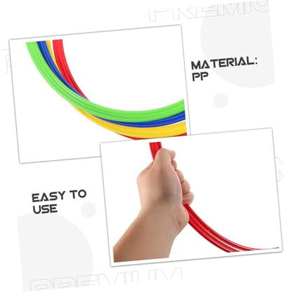 POPETPOP 4pcs Agility Training Rings for Soccer Sturdy Plastic Speed Hoops for Outdoor Football Drills Enhance Coordination and Speed for Boys and Girls and Adults