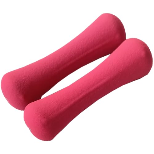 2x Weights Dumbbells Set Women - Born Shaped Neoprene Hand Weights for Women and Men - Ideal for Home Gym Fitness Weight Training Pilates 0.75kg+0.75kg 3.3 Pound Dumbbell Pairs s24a - color: Pink