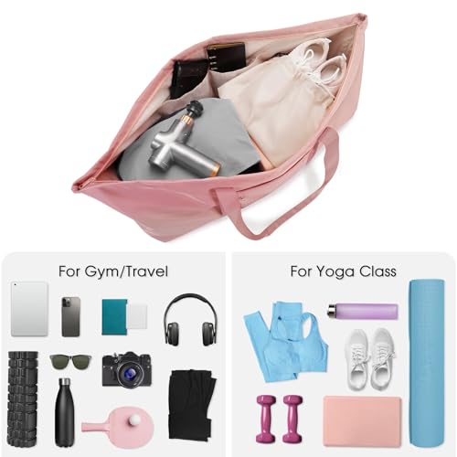 sportsnew Large Yoga Mat Bag with Shoes Compartment and Wet Pocket Ladies Pilates Gym Tote Bag with Yoga Mat Holder Strap for Women Men Workout Carrier Stuff Accessories