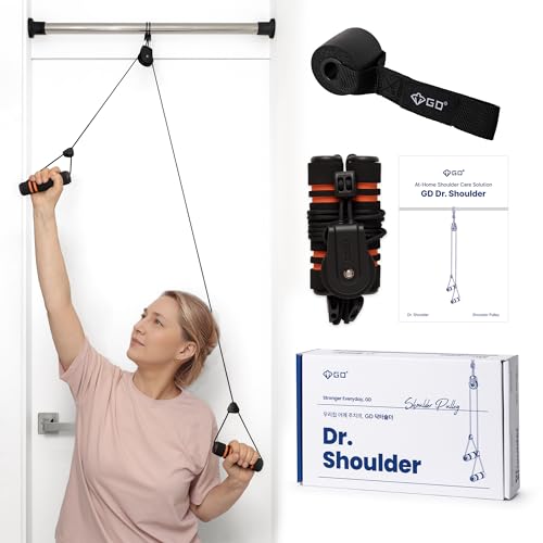 GD Soulder Pulley for Physical Therapy Dr. Shoulder Made in Korea - Adjustable Rope Exercise Equipment for Rotator Cuff, Frozen Shoulder Rehab & Range of Motion, Post Surgery Stretching | Door Anchor Included