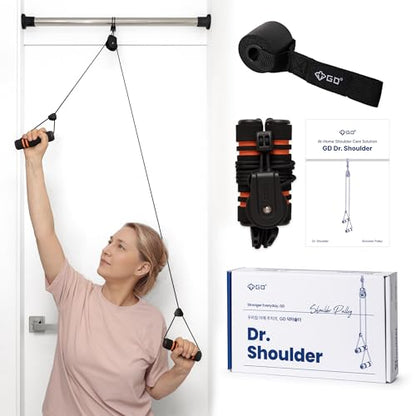 GD Soulder Pulley for Physical Therapy Dr. Shoulder Made in Korea - Adjustable Rope Exercise Equipment for Rotator Cuff, Frozen Shoulder Rehab & Range of Motion, Post Surgery Stretching | Door Anchor Included