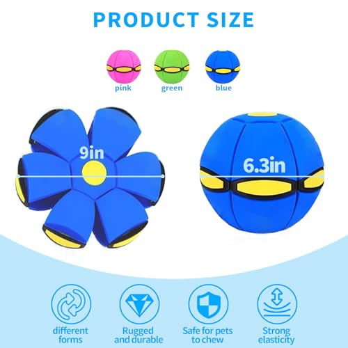 2PCS Dog Flying Disc Toy, Pet Toy Flying Saucer Ball with 3 Light for Dogs, Dog Toy Outdoor Toy Doggy Disc Ball, Outdoor Games - color: Green+Blue