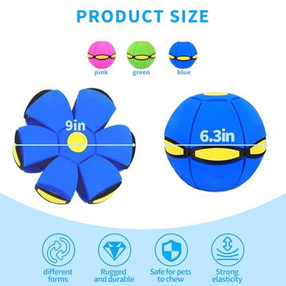 2PCS Dog Flying Disc Toy, Pet Toy Flying Saucer Ball with 3 Light for Dogs, Dog Toy Outdoor Toy Doggy Disc Ball, Outdoor Games - color: Green+Blue